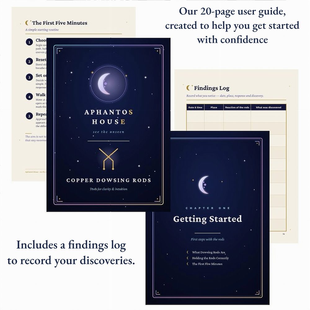 A spread of pages from the Aphantos House user guide, with the findings log